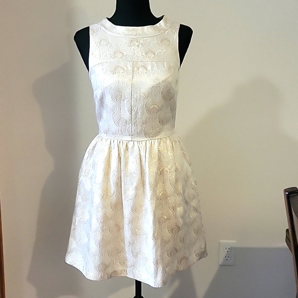 Cocktail Dress, Mini, Gold Metelic - Picture 6 of 8